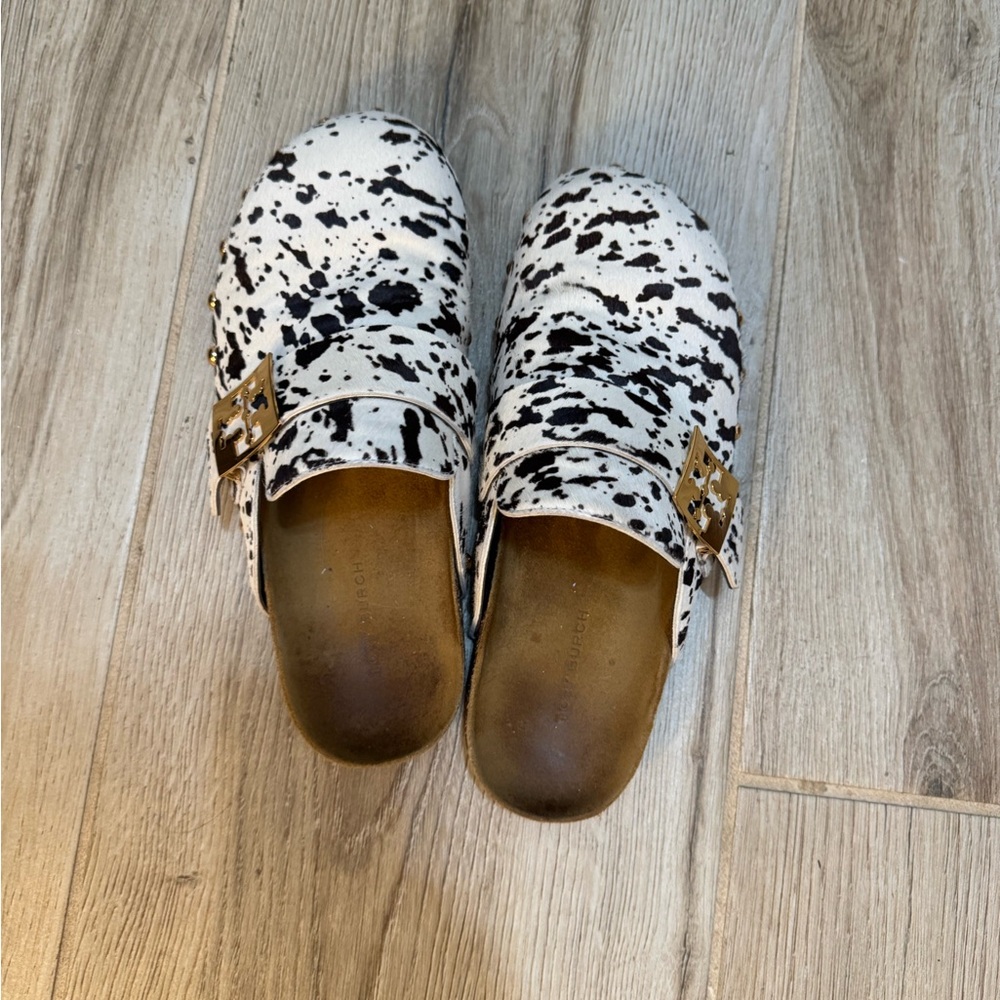 Tory Burch Cow Print Mules